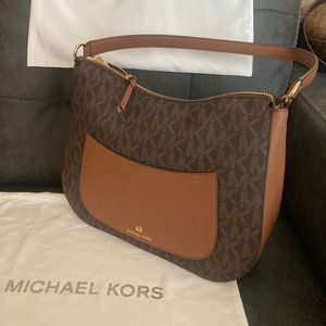 LARGE MICHAEL KORS BROWN SHOULDER BAG